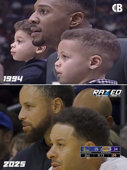 31 years later, Stephen & Seth Curry are still sitting next to each other on NBA benches! ❤️

1994: Supporting their dad, Dell Curry, at that year’s three-point contest — alongside Alonzo Mourning 

2025: Teammates in Golden State