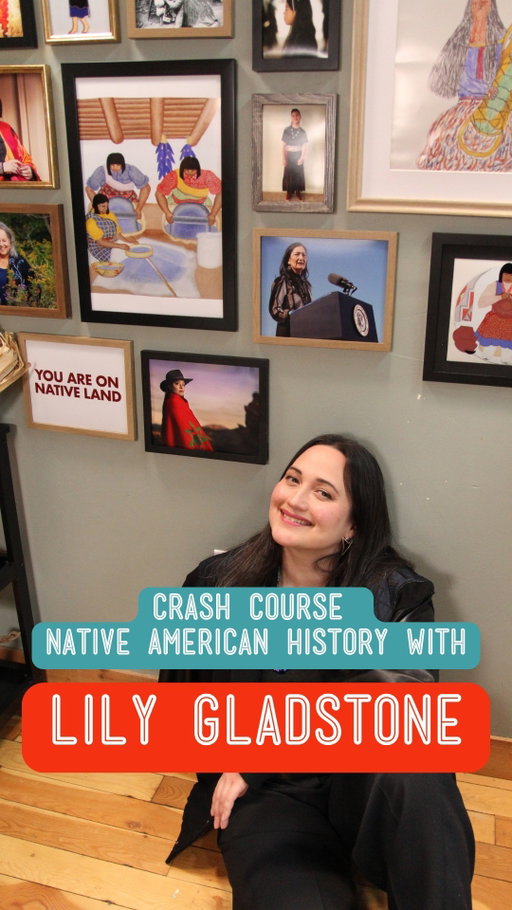 We have a special guest host coming soon to Crash Course Native American History: Lily Gladstone! Before she was an Oscar nominee for her role in Killers of the Flower Moon, Lily hosted Crash Course Film Production. Continuing our commitment to representation and honoring Native voices in our Native American History series, we asked her to come back to Crash Course and guest host our episode about Native women, which comes out tomorrow!⁠
⁠
 Women have always played important roles in Native societies. We'll unpack the ways Native women have shown up, as war heroes and peacemakers, and as matriarchs and activists.⁠
⁠
⁠
#native #nativewomen @lilygladstone