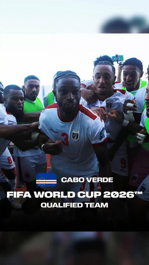 Um momento histórico para 🇨🇻 Cabo Verde com a primeira qualificação de sempre para o Campeonato do Mundo da FIFA que se jogará no🇨🇦 Canadá, 🇲🇽 México e 🇺🇸 Estados Unidos. 👏
 
No ano que vem, a vossa bandeira será içada e o vosso hino será ouvido no melhor Campeonato do Mundo de sempre - aproveitem este momento!!! ⚽❤️

An historic moment for 🇨🇻 Cabo Verde!! They have secured their first FIFA World Cup qualification and punch their ticket to 🇨🇦 Canada,🇲🇽 Mexico and the 🇺🇸 United States. 👏 

Your flag will fly and your anthem will be heard at the greatest FIFA World Cup ever next year - savour this moment. ⚽❤️

#FootballUnitesTheWorld