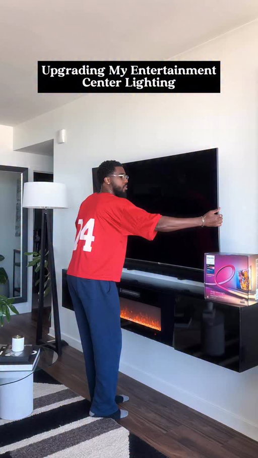 Comment “TV” and I’ll DM you an Amazon Link to this exact TV light strip that will sync with your TV. 

Looking forward to movie nights at home so much more now.