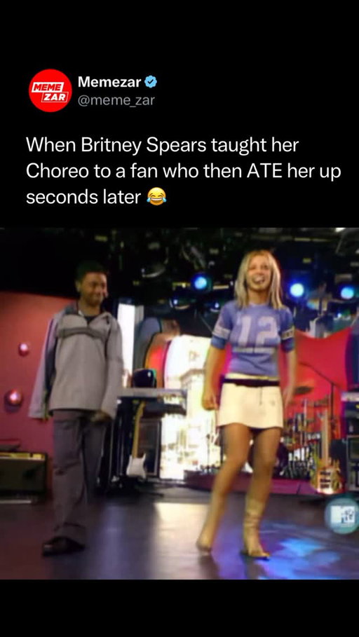 When Britney Spears brought a fan on stage and showed him her choreography, nobody expected what happened next.
She taught him the moves… and within seconds, he mastered it and out-danced her with confidence and flair.

It was one of those iconic moments where the student unexpectedly steals the spotlight from the teacher — pure talent, pure entertainment.
Even Britney couldn’t help but smile when she realised she had just met a true performer.

#britneyspears #celebrity #viral