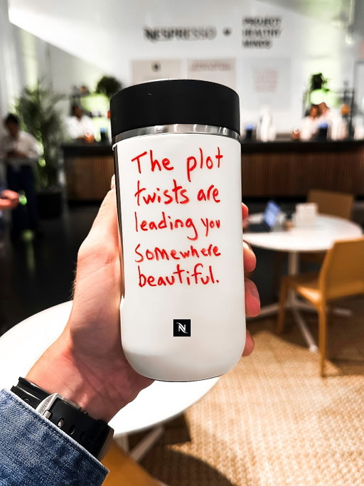 Which of these mantras are you claiming? ☕️✍🏻 I wrote these messages on @nespressousa travel mugs in NYC in collaboration with Nespresso at this year’s World Mental Health Day celebration with @projecthealthyminds. I was able to speak to attendees, learn a bit about what’s on their hearts and minds, and then I wrote a personalized mantra in response. I really enjoyed doing this & can’t wait to do more 👀! #nepressopartner