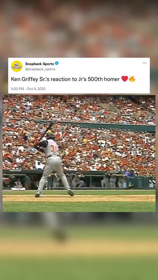Ken Griffey Sr.‘s reaction to Ken Griffey Jr.’s 500th home run ❤️🔥
-

#mlb #baseball #mlbbaseball #kengriffeyjr #shoheiohtani #aaronjudge #fyp #explore