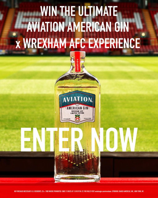 Win the ultimate Wrexham experience.  Enter now via link in bio. 

NO PURCHASE NECESSARY. U.S. RESIDENTS, 25+. VOID WHERE PROHIBITED. ENDS 11/30/25 AT 11:59:59 P.M. ET. FOR RULES VISIT HTTPS://WWW.AVIATIONGIN.COM/WREXHAM SPONSOR: DIAGEO AMERICAS, INC., NEW YORK, NY.