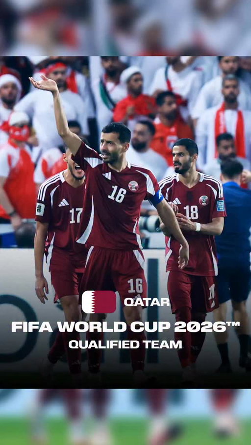 Alf Mabrouk 🇶🇦 Qatar! Congratulations on booking your place at the FIFA World Cup 2026. 👏

After thrilling the world as hosts in 2022, @qfa will now showcase their talent and spirit in 🇨🇦 Canada, 🇲🇽 Mexico, and the 🇺🇸 United States. 👏

#FootballUnitesTheWorld ⚽🌎❤️
