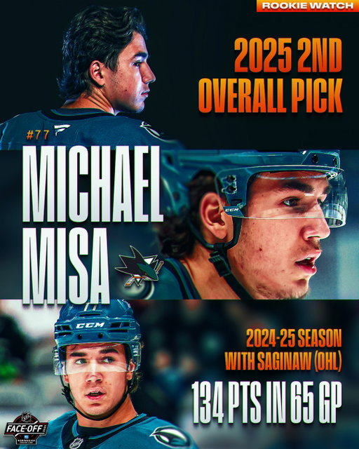 IT'S HAPPENING ✅ 

2025 second overall pick @michaelmisa_ will make his highly-anticipated NHL debut tonight! 🦈 #NHLFaceOff 

(🎥: @ohlofficial)