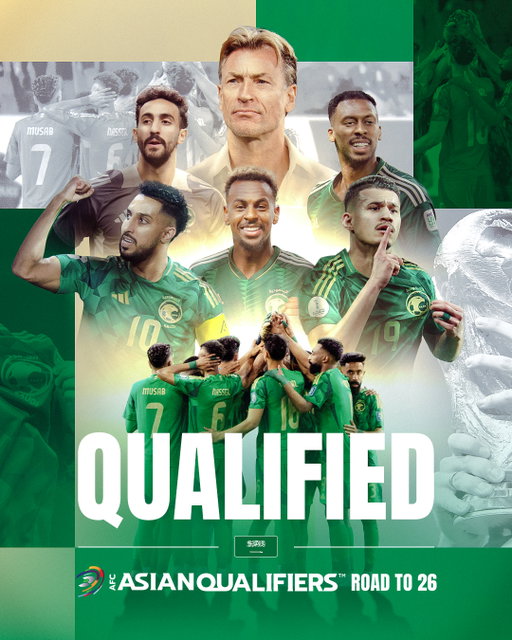 ✨ 𝐐𝐔𝐀𝐋𝐈𝐅𝐈𝐄𝐃 ✨
ㅤ
🇸🇦 Saudi Arabia are back on the world stage as the Green Falcons roar to their seventh #FIFAWorldCup!