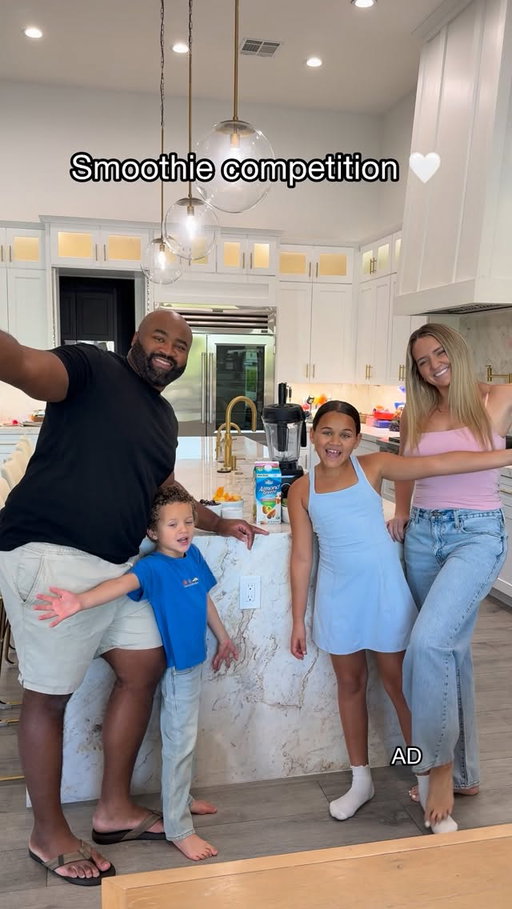 Who’s the best smoothie maker in the house? 👀 The secret MVP = Almond Breeze 🥛 carrying the team every time 😋 @almondbreeze #ad #challenge #family Disclaimers: 80% Fewer Calories than Regular Dairy Milk. Calorie content per serving is 30 calories for Unsweetened Almond Breeze and 150 calories for Regular Dairy Milk. 50% More Calcium than Regular Dairy Milk. 1 serving of Regular Dairy Milk contains 300mg Calcium vs Unsweetened Almond Breeze contains 450mg Calcium. 100% Less Sugar than Regular Dairy Milk. Sugar content per serving is 0g for Unsweetened Almond Breeze and 12g for Regular Dairy Milk.