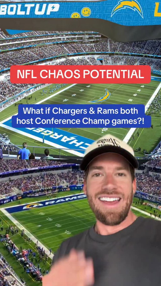What would the NFL do here, if the LA Rams and Chargers both hosted Conference Championship Sunday games? #nfl #losangelesrams #losangeleschargers #sofistadium