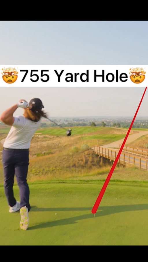 Here’s a look at how I played one of the LONGEST golf holes in the world! 🤯🤯

At over 750 yards, hole 13 at RainDance National is a monster. Something pretty cool about this hole is that the tips are so far back, they’re actually part of the practice green! It’s a weird feeling hitting a drive off a putting green I can tell ya that 🤣

Overall I played this hole really well to walk away with a 4, but believe it or not I did one shot better the first time I played it 😉

What would you score on this hole? 

1st shot: Drive pulled into the first cut
2nd shot: 3-iron from 340 yards played up the left side 
3rd shot: Lob wedge from 50 yards hit to 12 feet
4th shot: Rolled in the 12 footer for birdie 🐦