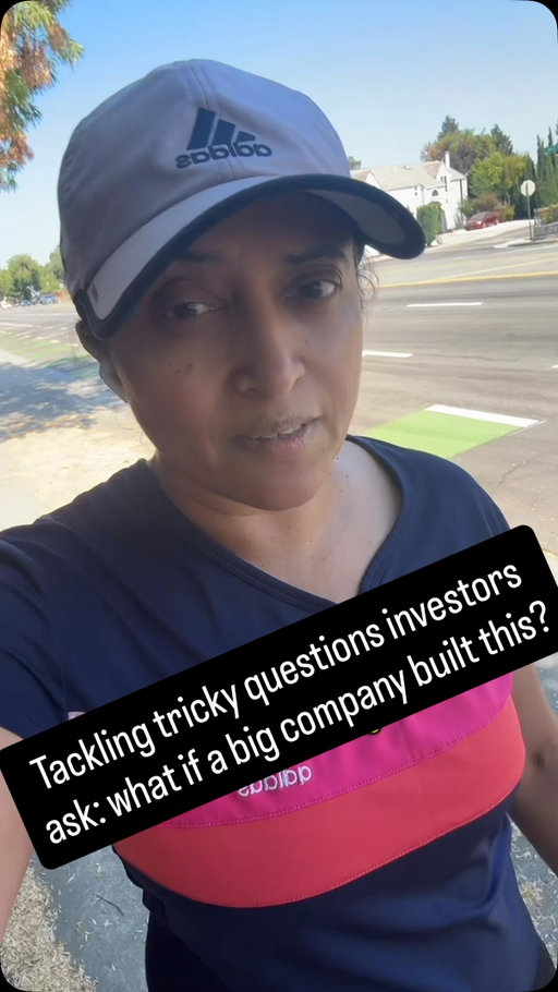 A tricky question investors will ask sometimes is - what if Google or Meta or some big company built what you're building? The answer must show that you've thought about it in depth. 

#entrepreneur #founder #tech #startups