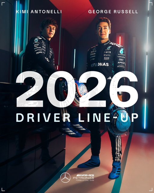 It’s official 😉 

We are delighted to confirm that George Russell and Kimi Antonelli will continue as the team’s driver line-up into 2026