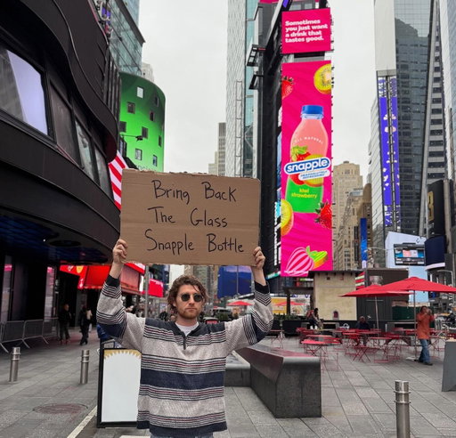 #ad They listened. @Snapple is
bringing back the glass bottle to NYC for a
limited time! #snapple #snapsolutelyrefreshing