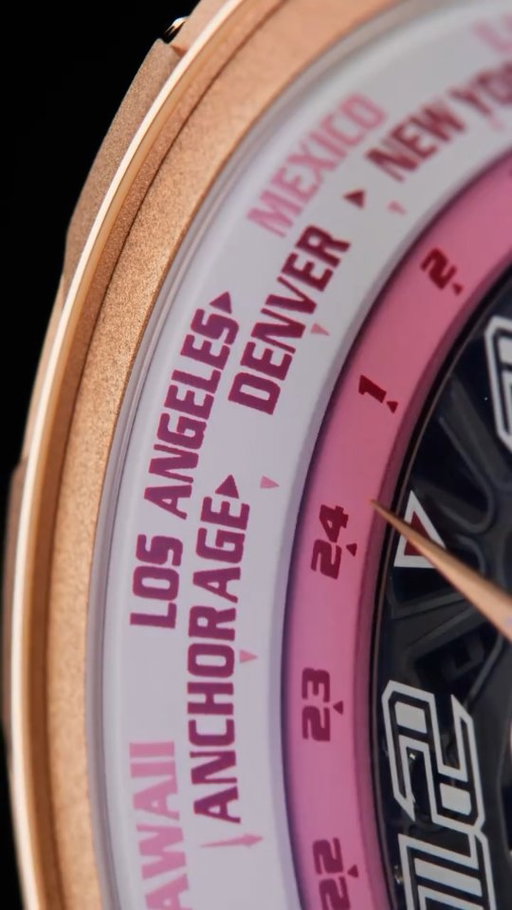 Designed for frequent travelers, the RM 63-02 Automatic stands out for the beauty and technical sophistication of its automatic calibre, but above all, for its easy-to-use and innovative worldtimer complication.