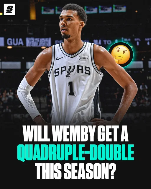 It's only happened four times in NBA history... Will Wemby get a quadruple-double this season? 🤔
