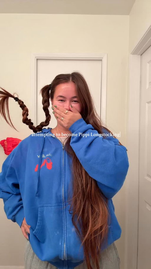 i’m crying - do I commit and do this for halloween? #pippilongstocking #hairtutorial