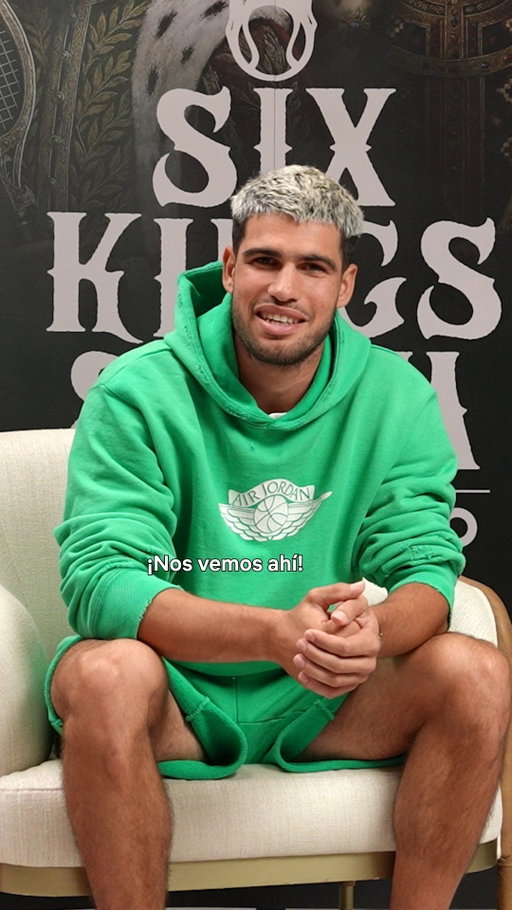 ¡Atenti, fans chilenos del tenis! Me conseguí al mismísimo Carlitos Alcaraz para que los invitara a ver Six Kings Slam 🎾👑 En vivo el 16 y 18 de octubre, 1:30 PM 🇨🇱, solo en Netflix.