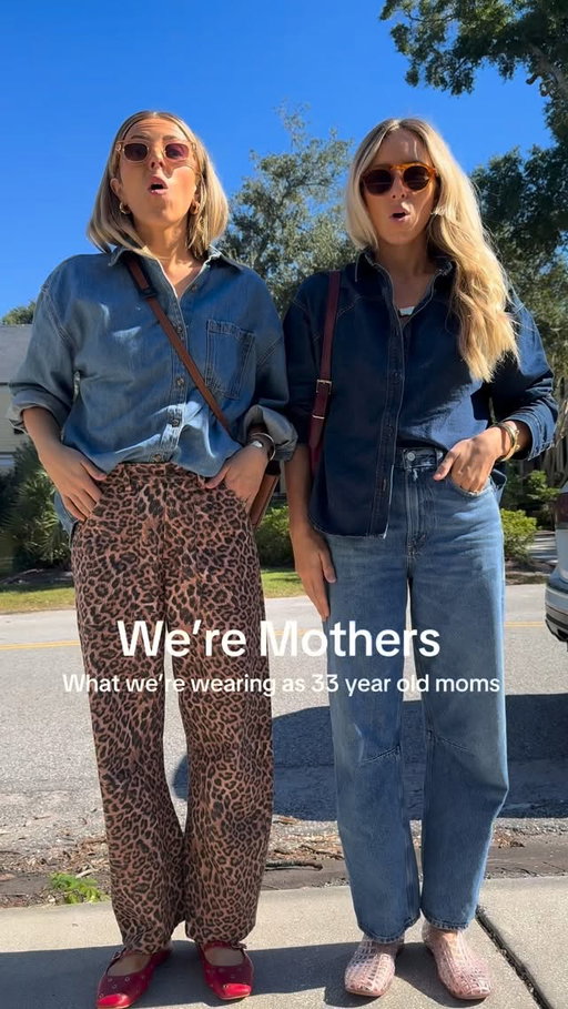 What we’re wearing today as 33 year old moms! #ootd