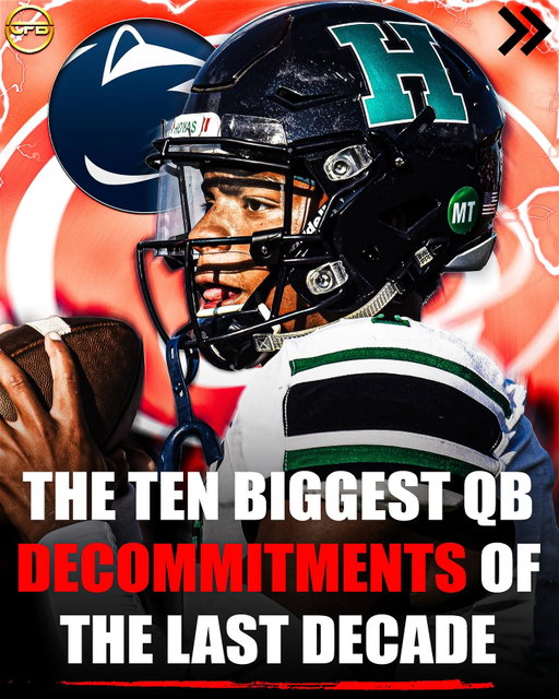 These are the 10 BIGGEST QB decommitments in the past decade!  What did I miss? 🤔⬇️

(Per, @jgpvisuals)