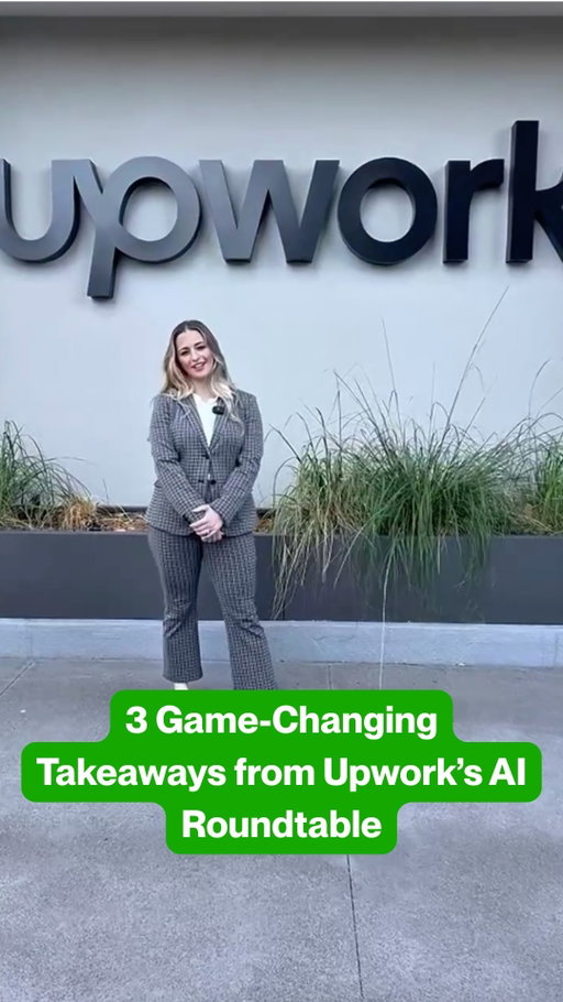 Freelancers who use AI will win 🥇 Here are 3 lessons from business owner Jacqueline DeStefano-Tangorra from Upwork’s AI Roundtable you’ll want to save. 👀