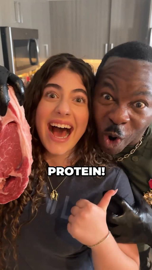 PROTEIN! 🥩 #meat #stake #food #fun #funny @a.j.andbigjustice @realchefrush