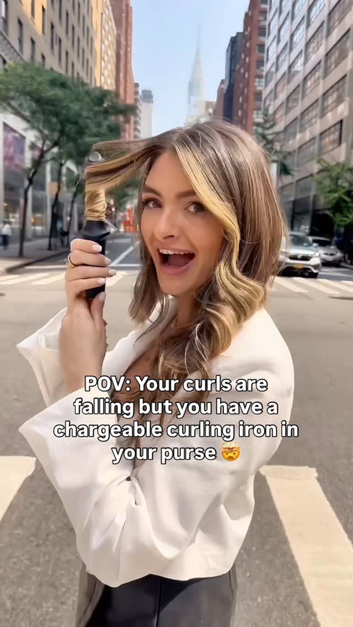 Comment “curls” to for the link! Everyone needs a mini wireless curling iron! 🙂‍↕️💕 PS: it uses your iPhone charger!