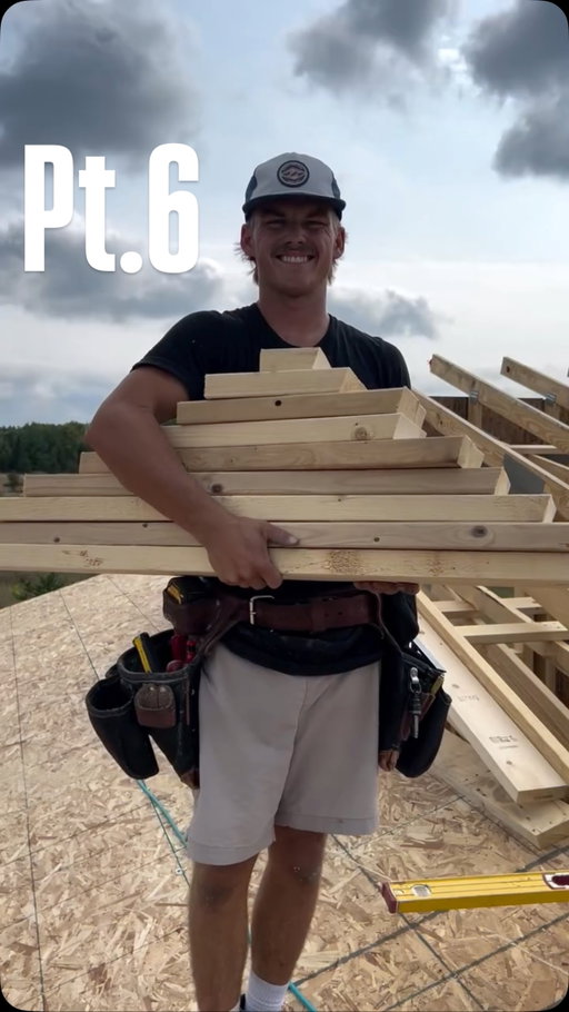 Pt.6 sheeting and roofing. Big thanks to dad for helping on the roof! #dıy #customhome #series #modernhome #construction #roofing