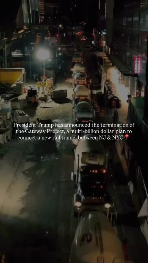 What are your thoughts? 

President Donald Trump announced he is terminating the Gateway Project, a multibillion-dollar plan to construct a new rail tunnel between New Jersey and Manhattan.

At a White House event, Trump said the project — long championed by Sen. Chuck Schumer — would be “terminated on a permanent basis,” calling it a waste of “billions and billions of dollars.” The decision follows the federal government’s withdrawal of funding for the project 15 days earlier, during the ongoing shutdown.

Schumer slammed the move on X, calling Gateway “the most important infrastructure project in America,” and describing Trump’s decision as “pure spite and stupidity.”

Sen. Cory Booker and Rep. Andy Kim issued a joint statement calling the move “a direct attack on New Jersey,” emphasizing that the project has historically enjoyed bipartisan support.

Gov. Phil Murphy’s office declined to comment.

-

Follow for more local news 

#bergencounty #hudsoncountynj #morriscountynj #essexcountynj #northjerseynews #njnews #townsofnewjersey