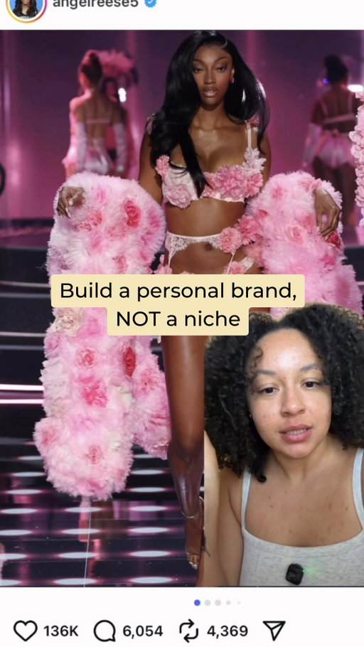 @angelreese5 slayed the @victoriassecret fashion show last night…🔥but I was not at all surprised.

Truly a masterclass on why building a personal brand wins every time and creates bigger opportunities that being just one thing. 👏🏽