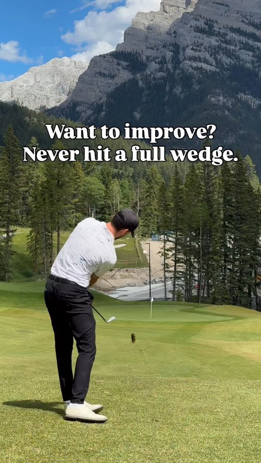I started getting significant better with my wedge game when I completely stopped hitting full shots. Swinging full can add unnecessary height and spin. Grabbing slightly more club and flighting it low is almost always going to improve your contact and distance control. @maxcohengolf thank you for the advice 👌🏻