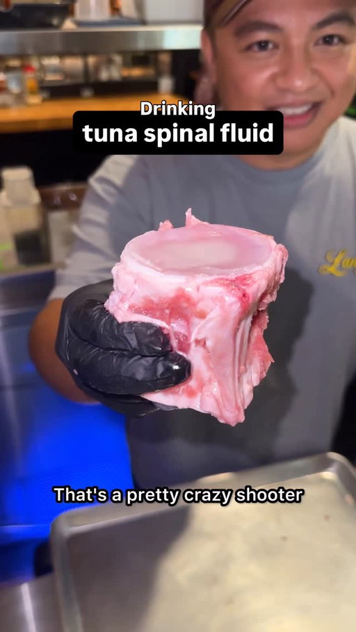 Have you had TUNA SPINAL FLUID? 🐟 It’s considered a delicacy in some parts and is a rare culinary experience.

@youngbluefin at @rivieraseafoodclub carved up a massive tuna just so @reach.guinto could try this one of a kind taste. It’s like fish’s version of bone marrow, only silkier and with a burst of ocean flavor.