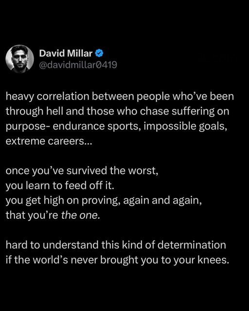 it’s hard to ever hurt that bad again. and that’s the gift.

#enduranceathlete #ultramarathon #paintopurpose #mentalhealth #hybridathlete #marathonmotivation #longdistancerunner #distancerunner #entrepreneurship #motivation