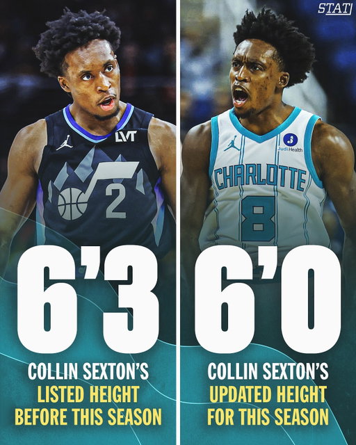 We’ve seen a lot of truth bombs come out of height updates, here on the Hornets website Sexton is down 3 inches to his normal listed height 👀