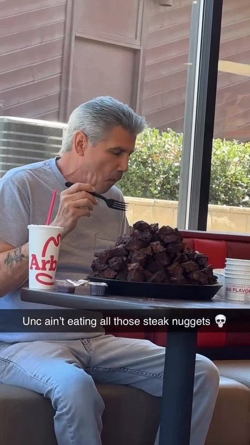 Crazy he might actually pull it off 

#steaknuggets #arbys #arbyspartner #bbq #fanpage
