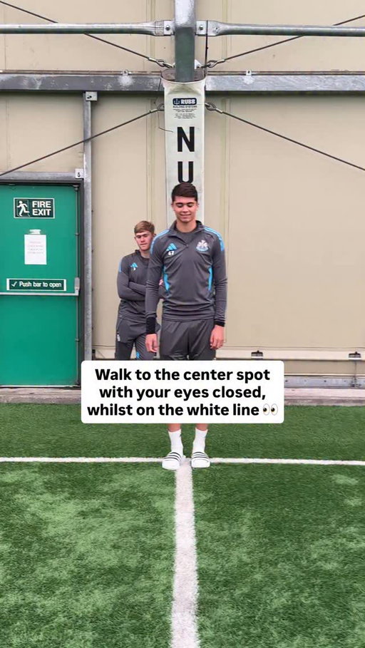 We asked the lads to walk to the center spot, eyes closed, NO PEEKING!