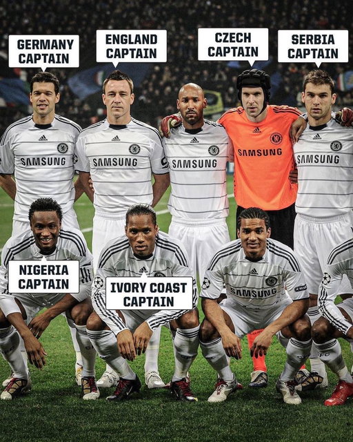 In the 2009/10 season, Chelsea had 6 national team captains in their squad:

Michael Ballack 🇩🇪 
John Terry 🏴󠁧󠁢󠁥󠁮󠁧󠁿 
Petr Cech 🇨🇿 
Branislav Ivanovic 🇷🇸 
John Obi Mikel 🇳🇬 
Didier Drogba 🇨🇮

That team went on to win the Premier League and the FA
Cup, all under the tactical guidance of Mister Carlo Ancelotti, the greatest group leader in history.

.
.
.
.
_________

#football #footballmemories #retrofootball #footballers #chelsea #futebolarte #futebol #footballfever #footballseason #futbol #fútbol #premierleague #footballteam #dreamteam #legends #leyendas