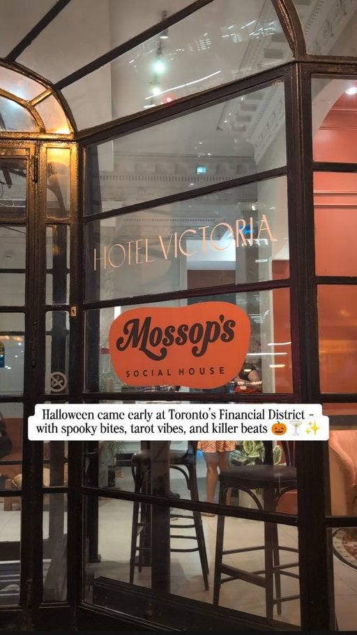 Toronto’s Financial District turned spooky chic this month with another edition of their Savoury Socials - Halloween Edition! 🎃🕸️

📍Mossop's Social House, 56 Yonge St, Toronto

Think vintage vibes, flowing cocktails, and a night filled with amazing energy, new connections, and festive fun. 💃🏻✨ From a delicious buffet and passed bites to a live DJ spinning Halloween hits and tarot card readings that added just the right touch of mystery - this night had it all. 👻🍸

If you’re looking for a stylish downtown night out with great food, drinks, and company - keep an eye on the next Savoury Socials event. Trust me, the Financial District knows how to throw a party. 🖤

[ Toronto Financial District Events, Halloween Events Toronto, Toronto Nightlife, Toronto Food Events, Toronto Socials Event, Things to do in Toronto, Toronto Parties, Downtown Toronto Events, Toronto DJ Nights, Toronto Tarot Readings , Toronto after work events, Toronto Fall Events, Toronto Halloween Party, Toronto Weekend Plans, Toronto Dining Experiences, Toronto Event Scene, Toronto Foodie Events ]

#TorontoEvents #FinancialDistrictTO #TorontoEats #TorontoLife #TorontoFoodies #HalloweenToronto #TorontoSocials #ThingsToDoInToronto #TorontoAfterDark #TorontoDrinks #TorontoRestaurants #DowntownToronto #TOevents #TorontoNightlife #Toronto