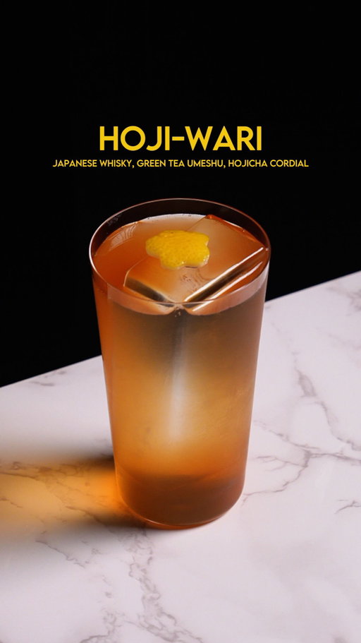 Hojiwari

Japanese Whisky, Green Tea Umeshu, Hojicha cordial

Hojicha is easily one of my favorite teas, and I’ve always felt it deserves more love in cocktails than its flashier performative cousin, matcha. It’s nutty, roasty, and caramel-like, with a subtle chocolate note that adds warmth and depth. This drink takes inspiration from the Japanese mizuwari (spirit cut with water), but here we use hojicha to layer in even more flavor.

1.5 oz Japanese Whisky

0.5 oz green tea Umeshu

3 oz hojicha cordial

Build in a highball glass with ice, garnish with a lemon coin.

Hojicha Cordial

15 grams hojicha loose leaf

500 ml hot water

75 g sugar

2.5 g citric acid

Steep hojicha with hot water for 10 minutes, then strain the tea leaves out and add sugar and citric. Stir to incorporate and let it chill in fridge

#punchdrink #cocktails #drinks #bartender #mixology #cocktail #bartenderlife #stircrazycocktails #cocktailbar #cocktailsgram #cocktailtime #cocktailhour #cocktailculture #drinksphotography #mixologists #mixologyguide #cocktaillovershappy #thirsty #happyhour #mixologia #cocktailporn #gastronomy #cocktailoftheday #hojicha #whisky