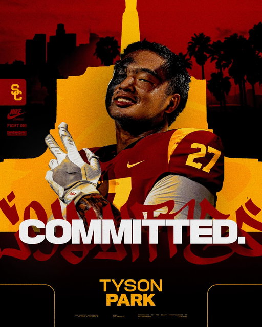 Beyond blessed to announce my commitment to the University of Southern California! This journey has been full of ups and downs, but every moment has made me stronger. Thank you to my family for their endless love and support, to Coach Chris for believing in me and pushing me to be my best, and to everyone who’s been part of this journey. I wouldn’t be here without you all. Fight On ✌️❤️💛