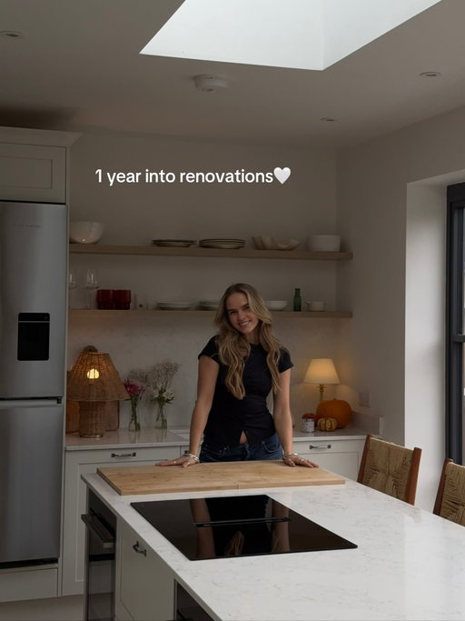 Tearing up looking through everything, there’s still so much more to share! I need to fully dive into all the videos from when we first moved in 🥹 A LOT can happen in a year!! (Some of these photos are from when we first moved in, but renovations officially started around this time last year — can’t believe how far everything has come 😭🌟) #homerenovation #beforeafter #homereno #renovation #renovationproject