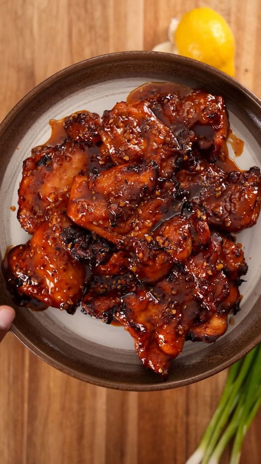 Sticky, sweet, and a little spicy: maple soy air-fried chicken thighs! Check out @brandongouveia for the full detailed recipe!