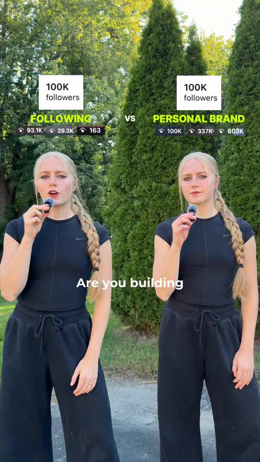 Following vs. Personal Brand 

Follow for more social media marketing education ✅