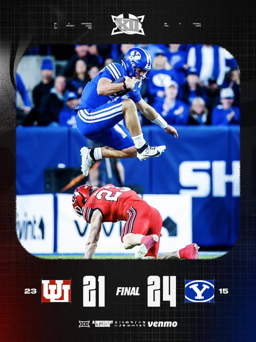 What a night in Provo 🔥 Cougars take it 24-21.

#Big12FB | @byufootball