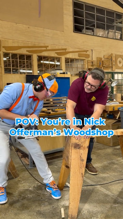 Woodshop shenanigans with @nickofferman! 🧰