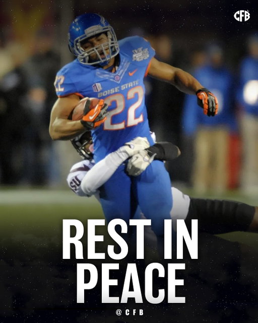 Rest in Peace to Former Boise State and NFL RB, Doug Martin.

Martin rushed for 3,431 yards as a Bronco and scored 47 total touchdowns before being drafted into the NFL as an All-Pro running back.

He passes away at only 36 years old. Absolutely heartbreaking and tragic. Prayers for his friends and family. 

🙏