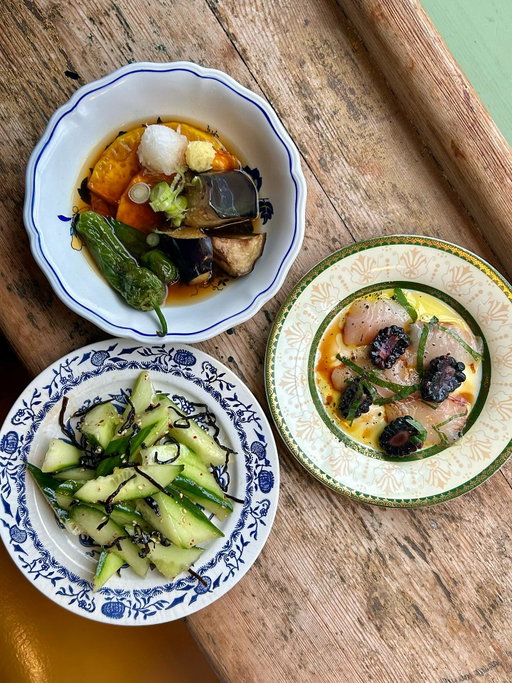 What a weekend, cooking at @oldpharmacybruton was beyond an honour! 
Made a bunch of japanese dishes for sunday sessions with their beautiful farm produce (which made the best salad ever), had such an amazing team (@zsubidu @eyespysteakandkidneypie @c.wh1te), been smiling all day. 
Couldn’t have done it without my ultimate KP @kaitpark - the best sous, biggest comedian and smiliest girl by my side! Weekend was made 800 times more fun and memorable.
Couldn’t be more grateful, london pop up on weds then back to tokyo for some r&r haha