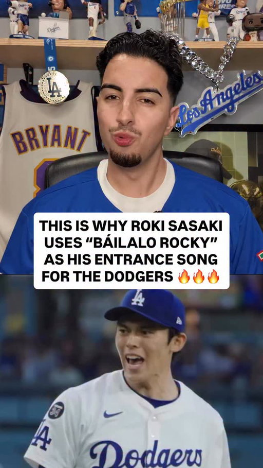 Roki Sasaki’s entrance song “Báilalo Rocky” is already a CLASSIC at Dodger Stadium 🔥

Big shoutout to Miguel Rojas!

Shot by Noel Sanchez, @noisebynoel 🫡

H/T @michaeljduarte 

#losangeles #dodgers #mlb #roki #japan #trendingreels