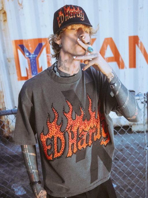 brought back archived @edhardy logos for this collab. 🔥 dropping at the ed hardy x lost americana booth at @complexcon this weekend