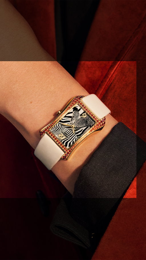 Introducing the Gondolo Serata "Zebra" in rose gold with a dial bearing an original zebra motif and adorned with 94 spessartites. To recreate the visual interplay of the stripes with the zebra firmly in the foreground, the Manufacture has applied an innovative technique involving a sapphire crystal dial engraved and black varnished on both sides. The zebra motif is then achieved with black metallization and white varnish on the underside of the sapphire crystal dial, creating magnificent volume and depth effects.

The new Ref. 4962/200 in rose gold comes with a white calfskin strap with satin finish and a rose gold buckle adorned with the Patek Philippe logo. This versatile timepiece pays tribute to the beauty and fragility of nature and the elegance of the zebra in particular.

This timepiece houses an E15 quartz caliber whose mechanical components are finished with the same attention to detail as those found in all-mechanical movements.

#PatekTime #PatekPhilippe