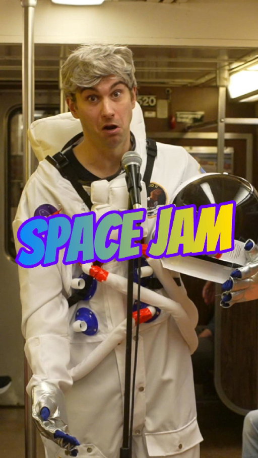An astronaut does stand up on the subway in New York City. #astronaut #nasa #comedian #subway